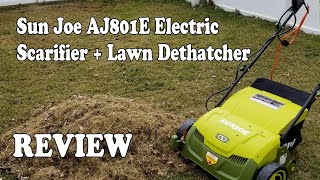 Review Sun Joe AJ801E Electric Scarifier  Lawn Dethatcher 2020 [upl. by Anilesor]