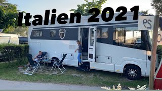 Vom größten Campingplatz Marina de Venezia zum Gardasee 2021  Italien Wohnmobil Urlaub  Vlog 4 [upl. by Attennaej]