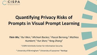 USENIX Security 24  Quantifying Privacy Risks of Prompts in Visual Prompt Learning [upl. by Ahseikram]