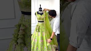 Lehenga Making Process  Green color Sequence Embroidery work Designer Lehenga for Wedding lehenga [upl. by Gregrory]