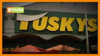 Employees of Tuskys Supermarket demonstrate demanding delayed salaries [upl. by Balthazar]