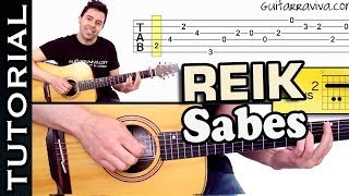 como tocar SABES de REIK en guitarra TUTORIAL PERFECTO acordes y RITMO [upl. by Dazhahs]