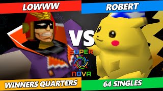 Supernova 2024 Winners Quarters  Lowww Falcon Vs Robert Pikachu Smash 64  SSB64 [upl. by Gytle]