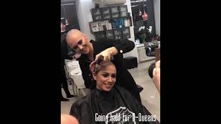 Bald Girl Shave My Long Hair For First Time [upl. by Josselyn]