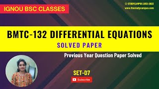 bmtc 132 solved previous questions  differential equations  D7 [upl. by Micheal]