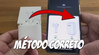 GUIA COMPLETO COMO CONECTAR OS AIRPODS NO ANDROID E MOSTRAR O NÍVEL DA BATERIA [upl. by Yrannav]