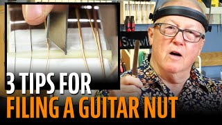 Making a Guitar Nut  3 Tips for Proper Slotting [upl. by Channa]