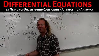 Differential Equations Lecture 44 Method of Undetermined Coefficients  Superposition Approach [upl. by Silvana]