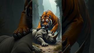 Tiger vs rhinoceros vs lio shorts viralshort youtubeshorts [upl. by Suoiluj471]