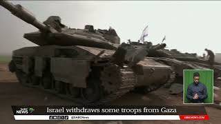 IsraelHamas war  Israel withdraws some troops from Gaza [upl. by Schechinger294]