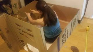 DIY Modern Dollhouse  Barbie House  made of cardboard box [upl. by Nadruoj]