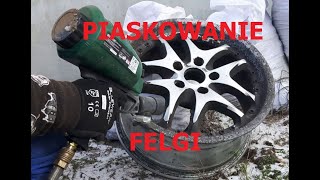 Piaskowanie aluminiowej felgi pistoletem PARKSIDE ze sklepu LIDL [upl. by Ecnerrat470]