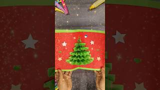 DIY 3D Christmas Tree Paper Card  How to Make easy Christmas Paper Craft Card  Paper Craft 3d Card [upl. by Colombi864]