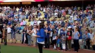 Jen Hirsh Sings National Anthem at Dodger Stadium 61612 [upl. by Amber664]