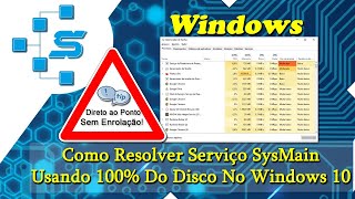 Como Resolver Serviço SysMain Usando 100 Do Disco no Windows 10 [upl. by Saibot]