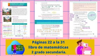 Páginas 22 a la 31 libro de matemáticas 2 de secundaria [upl. by Adnih]