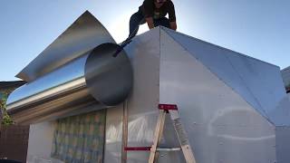 ENCLOSED TRAILER REBUILD NEW SIDING ONE PIECE ROOF INSULATED INTERIOR AND ADDED JACKS AT THE BACK [upl. by Lledo]