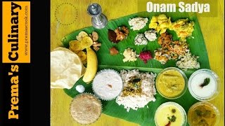 Onam Sadya Recipes with short video on the sequence of serving ona sadya 2016 [upl. by Ancalin]