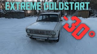 Lada 2102 coldstart 30c° [upl. by Etteuqram]