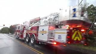 Structure Fire Response Windsor Locks CT Fire Department Tower 1 Responding  7122022 [upl. by Naicad]