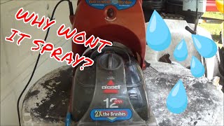 Bissell Proheat Not Spraying How To [upl. by Kissee719]