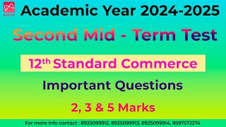 12th Std Commerce  Second Mid Term Test 2024  Important Questions  Chapter 17  23 [upl. by True]