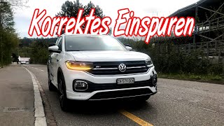 Korrektes Einspuren an der Autoprüfung [upl. by Wallinga224]