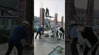 Pouring process of concrete columns with lifting mechanism [upl. by Obidiah]