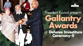 President Kovind presents Gallantry Awards at Defence Investiture CeremonyII at Rashtrapati Bhavan [upl. by Einama]