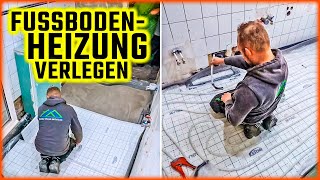 FUßBODENHEIZUNG VERLEGEN  Heizung mit Klettverschluss  Home Build Solution [upl. by Trevah]