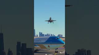 United States Jet Fighters F35 escorting Air Force One and landing [upl. by Brittan]