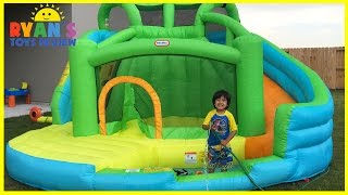 GIANT INFLATABLE SLIDE for kids Little Tikes Bounce House [upl. by Roscoe]