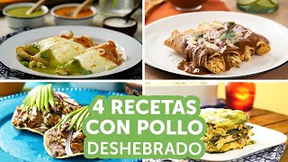 4 recetas con pollo deshebrado  Kiwilimón [upl. by Yramliw524]