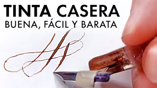 Cómo hacer TINTA CASERA para ESCRIBIR ✒️ Con Pluma Caligráfica ¡Fácil Barata y Tradicional [upl. by Yentroc]