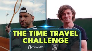 Tennis Pros Grigor Dimitrov amp Andrey Rublev Play With Vintage Rackets [upl. by Ettelegna938]