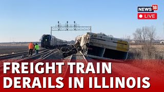 Freight Train Derails In Matteson Evacuation Of Residents Ordered  US News Live  N18G [upl. by Dnaleel]