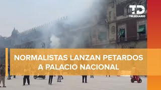 Normalistas de Guerrero lanzan artefactos explosivos a Palacio Nacional [upl. by Locklin]