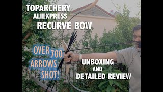 TOPARCHERY Traditional 53quot Recurve Bow Unboxing amp Detailed Review Shot Over 700 Arrows [upl. by Kcirddet]