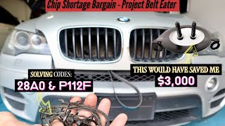 My BMW N55 Eats Belts  Codes 28A0 P112F P0300 Crankshaft Seal and Oil Pan Gasket Replacement [upl. by Aneloj]