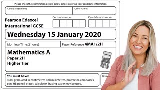 January 2020 Paper 2H  Edexcel IGCSE Mathematics 4MA1  Complete Walkthrough [upl. by Annaor]