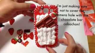 Chocolate amp Strawberry Decoden Phone Case the making of [upl. by Rehpotisrhc74]