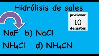 Hidrólisis de sales ejercicios resueltos [upl. by Ayamat]