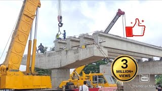 Girder LaunchingBridge Construction girder Launching Flyover Construction [upl. by Bigelow]