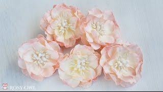 Foamiran flower tutorial with Rosy Dot dies  kurs na kwiatek z foamiranu [upl. by Gitlow]