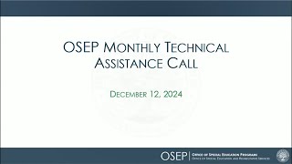 OSEPs November 2024 TA Call  Military Connected Self Assessment [upl. by Nathalia618]