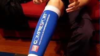 How to take on amp off correctly a CompresSport calf sleeve [upl. by Unni454]