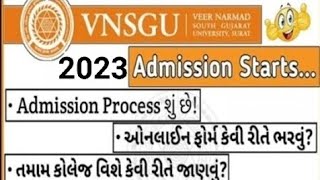 VNSGU Students Admission Registration Process  202324 [upl. by Ttelrats257]