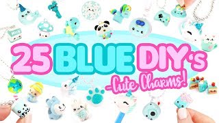 25 BLUE DIY’s in CLAY Cute Clay charms  BIG Polymer Clay Compilation [upl. by Eneja451]