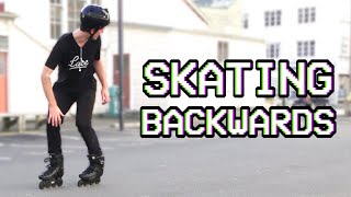 How to Skate Backwards on Inline Skates  Beginner Rollerblading Tutorial [upl. by Smitty]