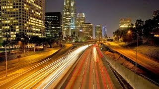 Los Angeles Traffic Time Lapse California LA Rush Hour Street Videos [upl. by Eelrehpotsirhc]